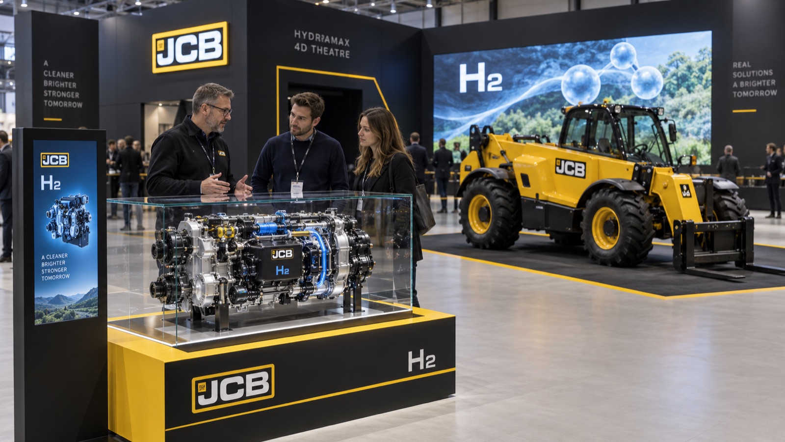 Zone Innovation : moteur à hydrogène de présentation, à proximité du pavillon 4D.